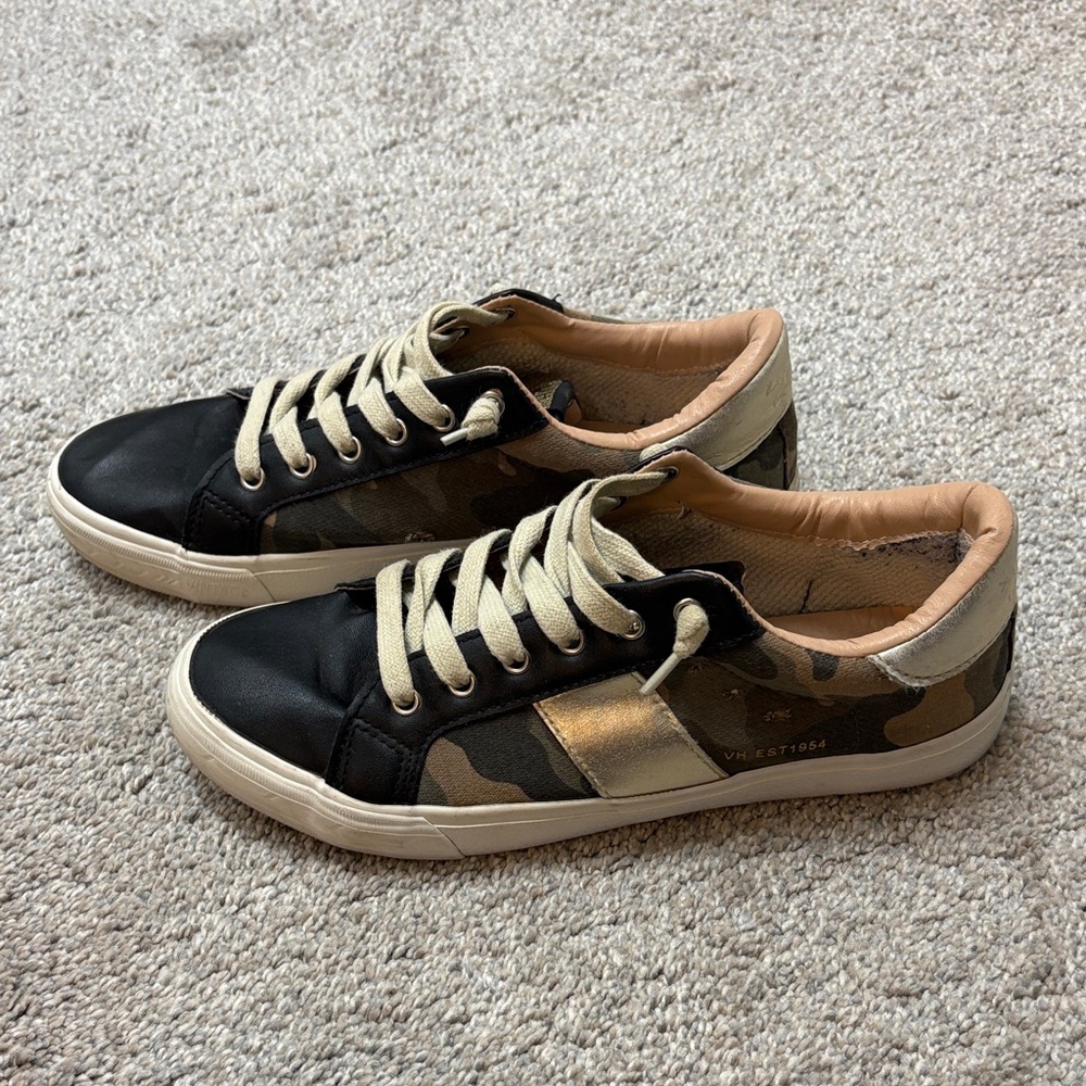 Vintage Havana camo and leather sneakers